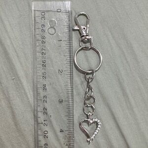 Silver Heart Pendant Keychain